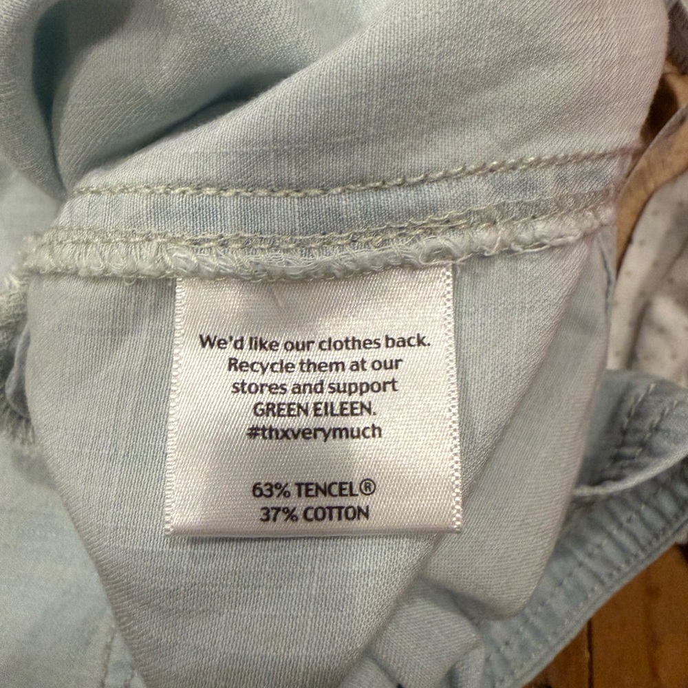 Eileen Fisher Chambray Shirt Dress M Tencel Cotton Pockets Button Front Casual - Picture 10 of 12
